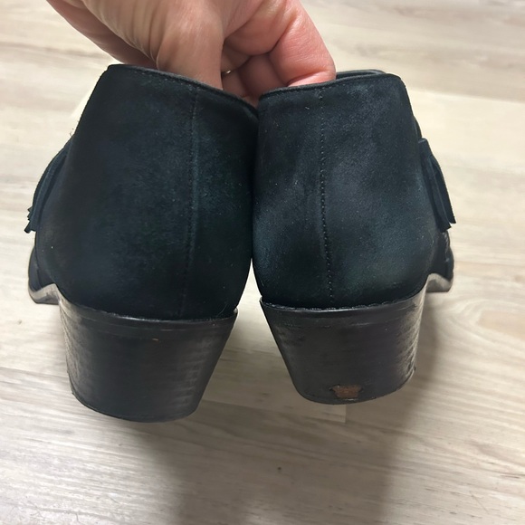 Vionic Ankle Boots Joy Serena Black Suede Womens Sz 11 Comfort Classic Tassels - Picture 9 of 13